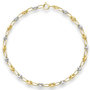 Voir la diapositive 1 : L'ATELIER D'AZUR Bracelet 2 Ors -  Or Bicolore - Maille Grain de Café Jaune et Blanc - Femme