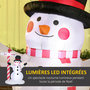Voir la diapositive 5 : OUTSUNNY Bonhomme de neige gonflable avec pancarte 3 LED, décoration gonflable de Noël pour l'extérieur et l'intérieur, hauteur 213 cm, polyester imperméable, blanc