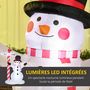 Voir la diapositive 5 : OUTSUNNY Bonhomme de neige gonflable avec pancarte 3 LED, décoration gonflable de Noël pour l'extérieur et l'intérieur, hauteur 213 cm, polyester imperméable, blanc