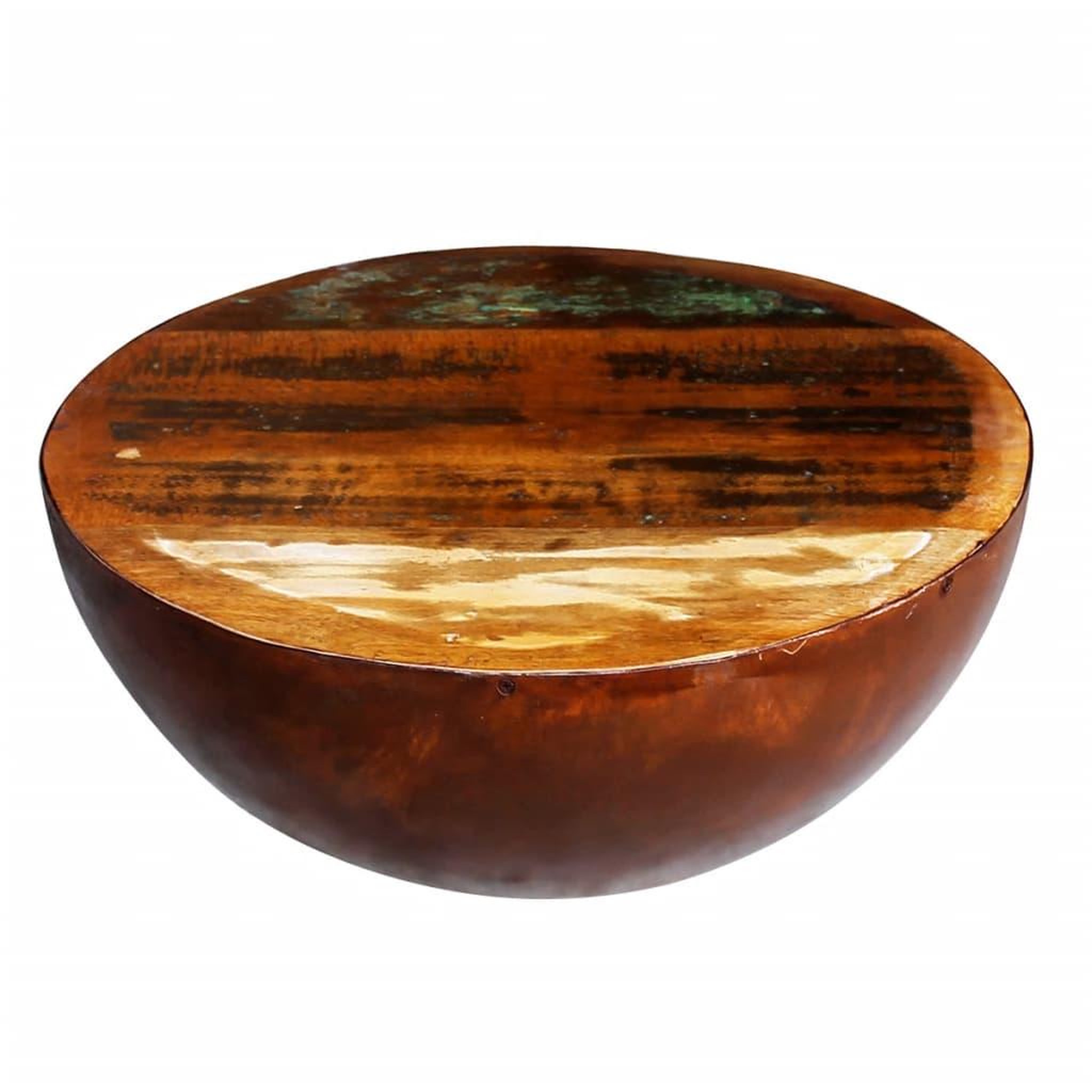 Voir la diapositive 1 : VIDAXL Table basse Forme de bol avec base en acier Bois recycle