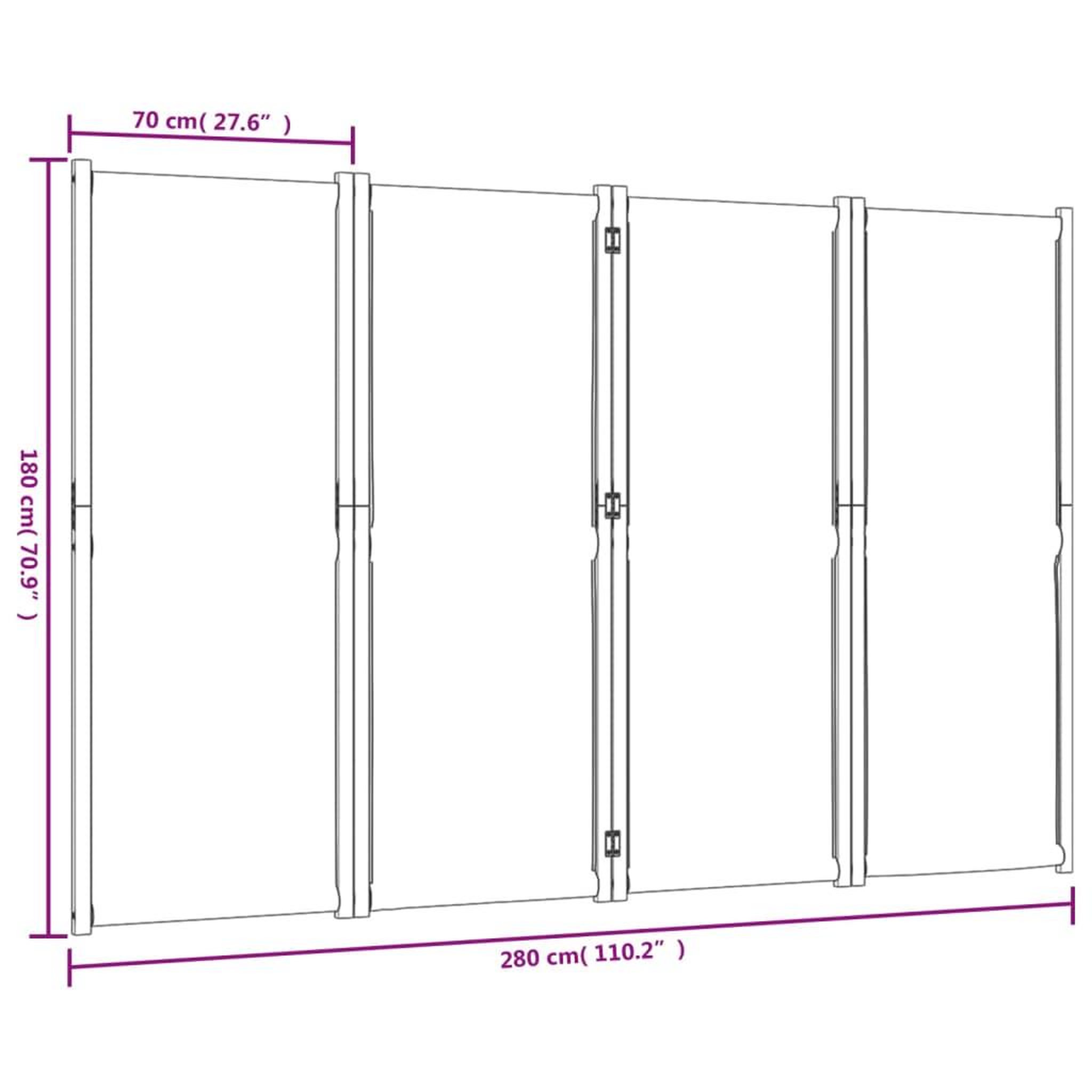 Voir la diapositive 6 : VIDAXL Cloison de separation 4 panneaux gris clair 280x180 cm