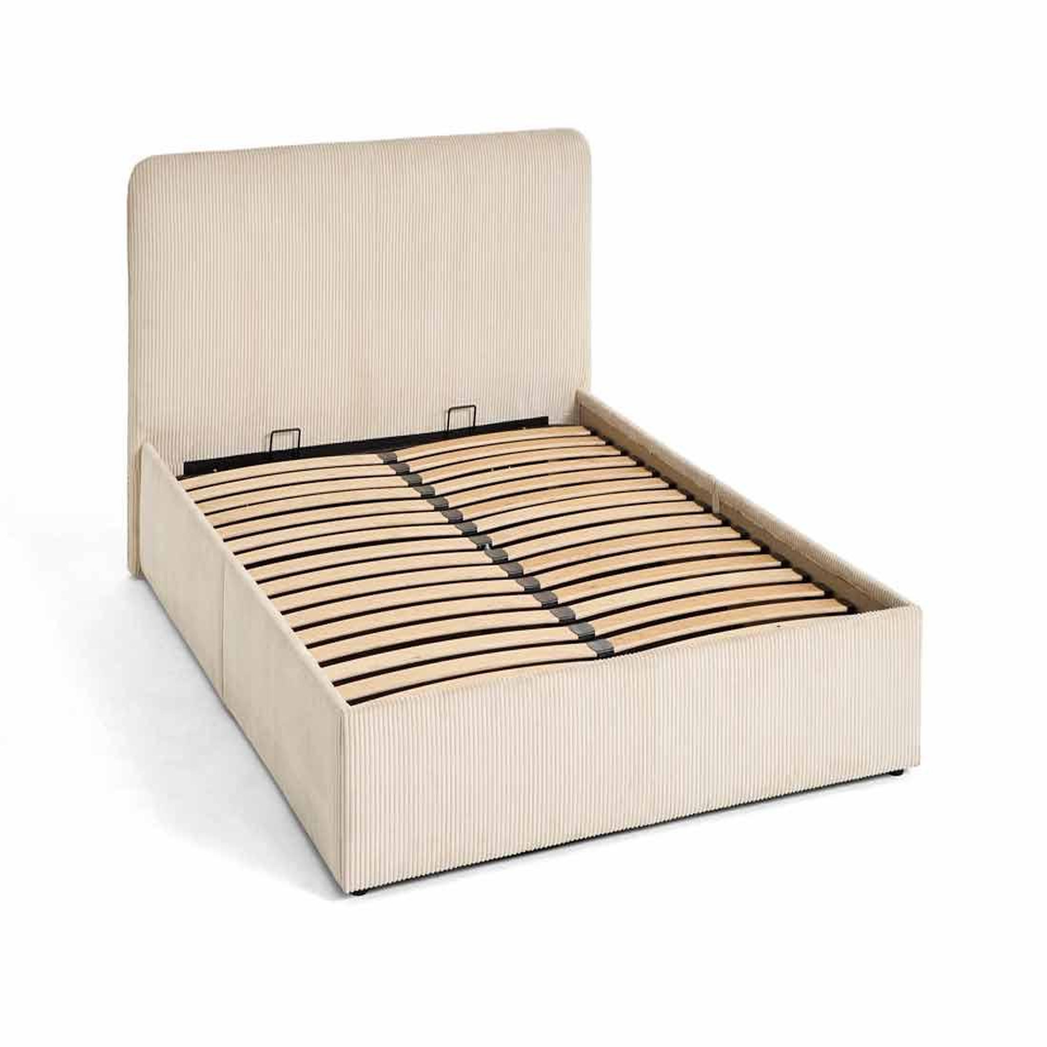 Voir la diapositive 5 : BEST MOBILIER Goyave - lit coffre - 140x190 - en velours côtelé - sommier inclus