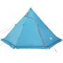 Voir la diapositive 3 : VIDAXL Tente de camping tipi 5 personnes bleu impermeable