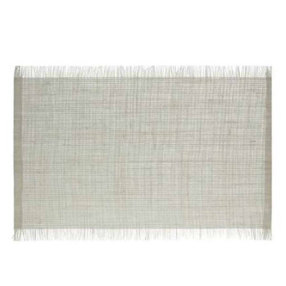 SECRET DE GOURMET Set de Table en Jute  Frange  30x45cm Gris