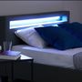 Voir la diapositive 6 : IDIMEX Lit LED double PINOT 140x190 cm, avec sommier, revêtement synthétique