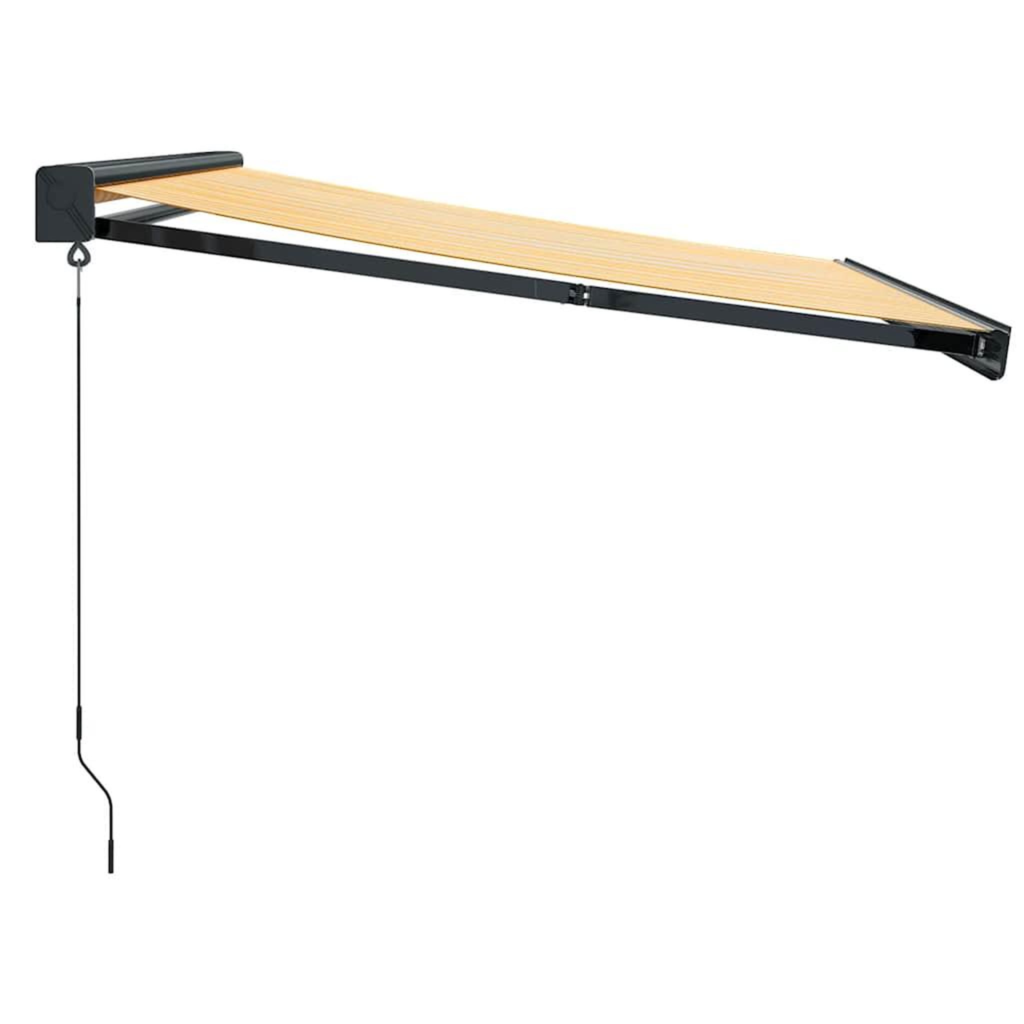 Voir la diapositive 4 : VIDAXL Auvent retractable jaune et blanc 3x2,5 m tissu et aluminium