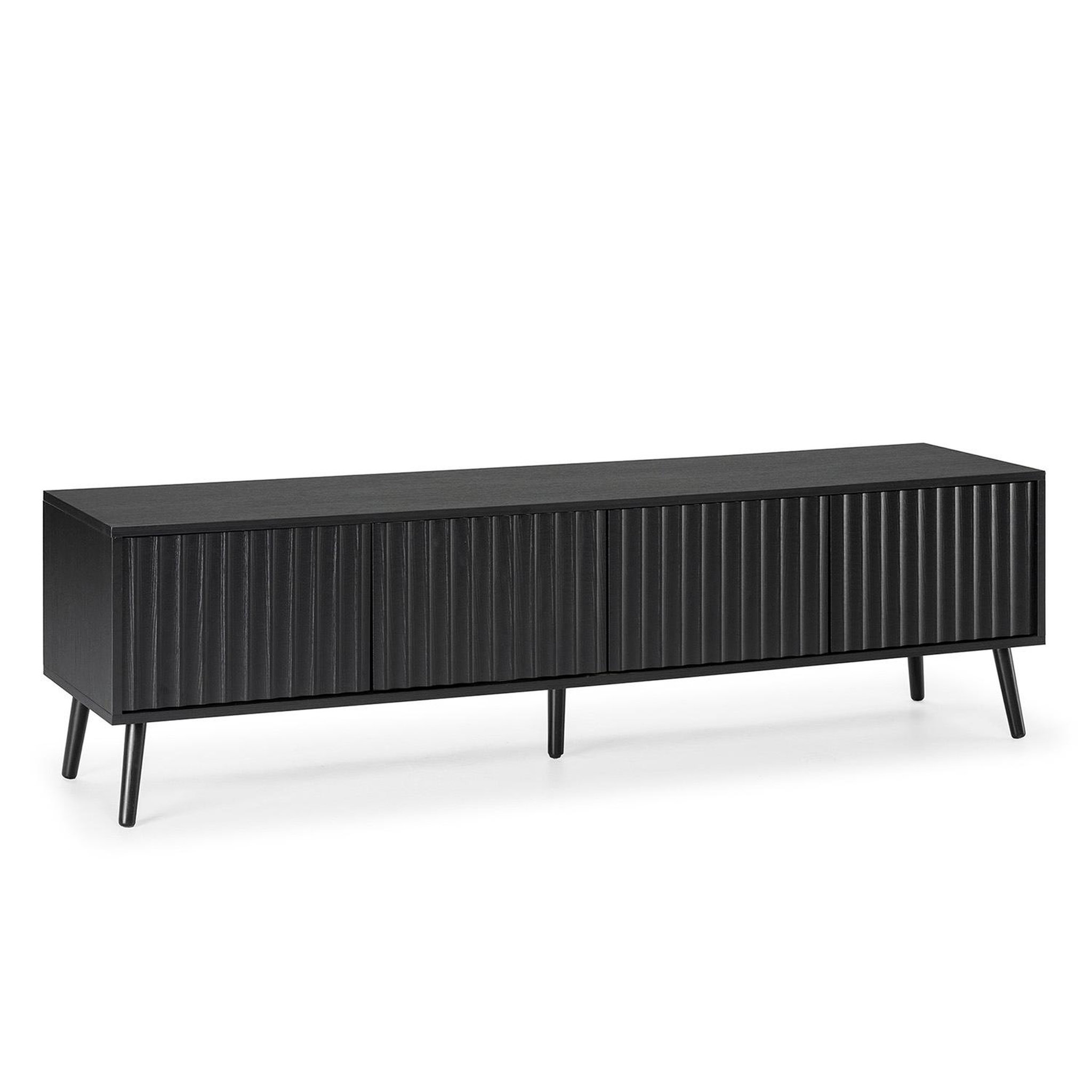 VS VENTA-STOCK Meuble TV Lluvia 4 portes couleur noir