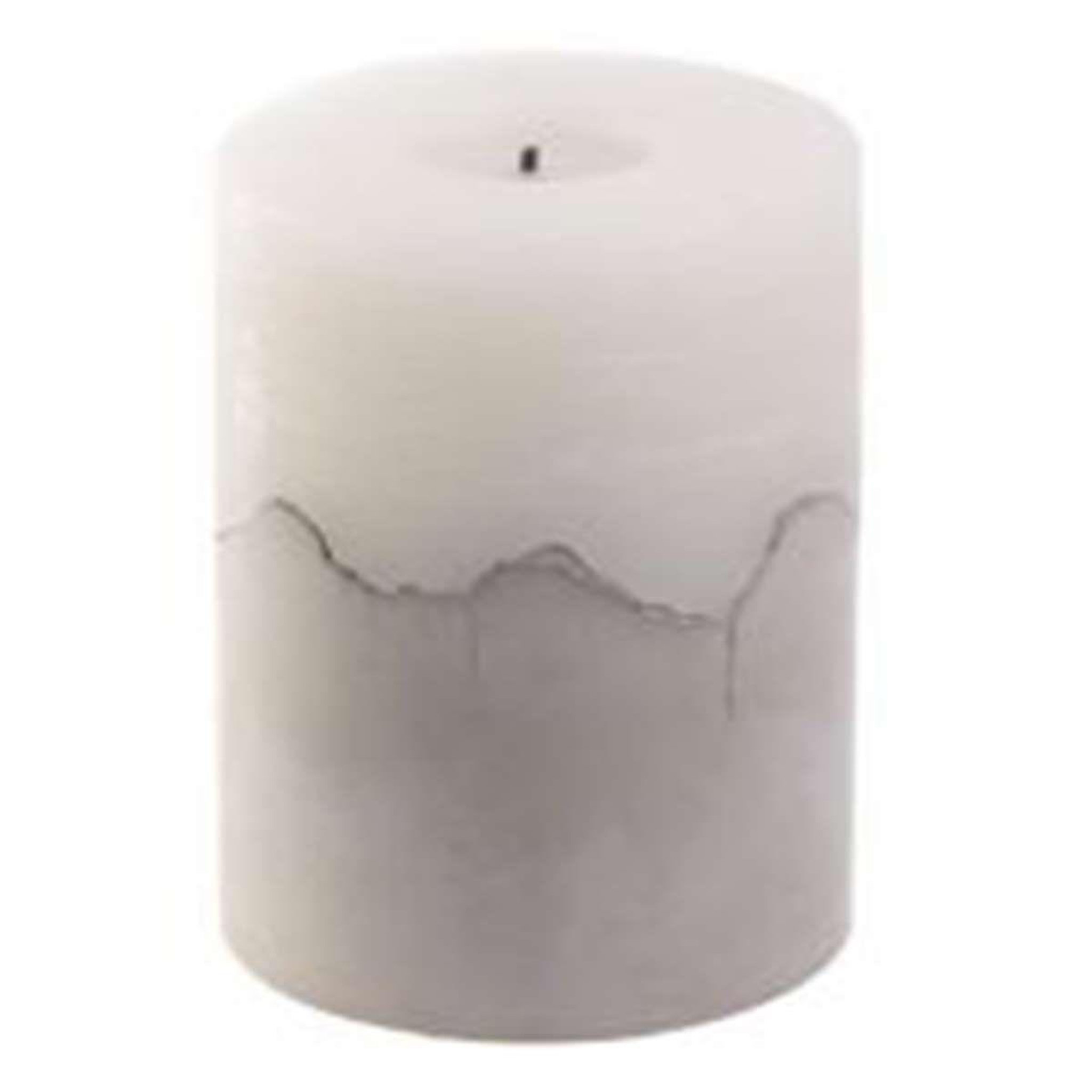 The Home Deco Factory Bougie Ronde Led  Base Ciment  10cm Blanc