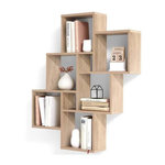 FMD Étagere murale LAURIO 2 - Décor chene - L81,2 x H94,3 x P15,7 cm - Fabriqué en Allemagne