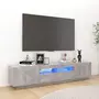 VIDAXL Meuble TV avec lumieres LED Gris beton 180x35x40 cm