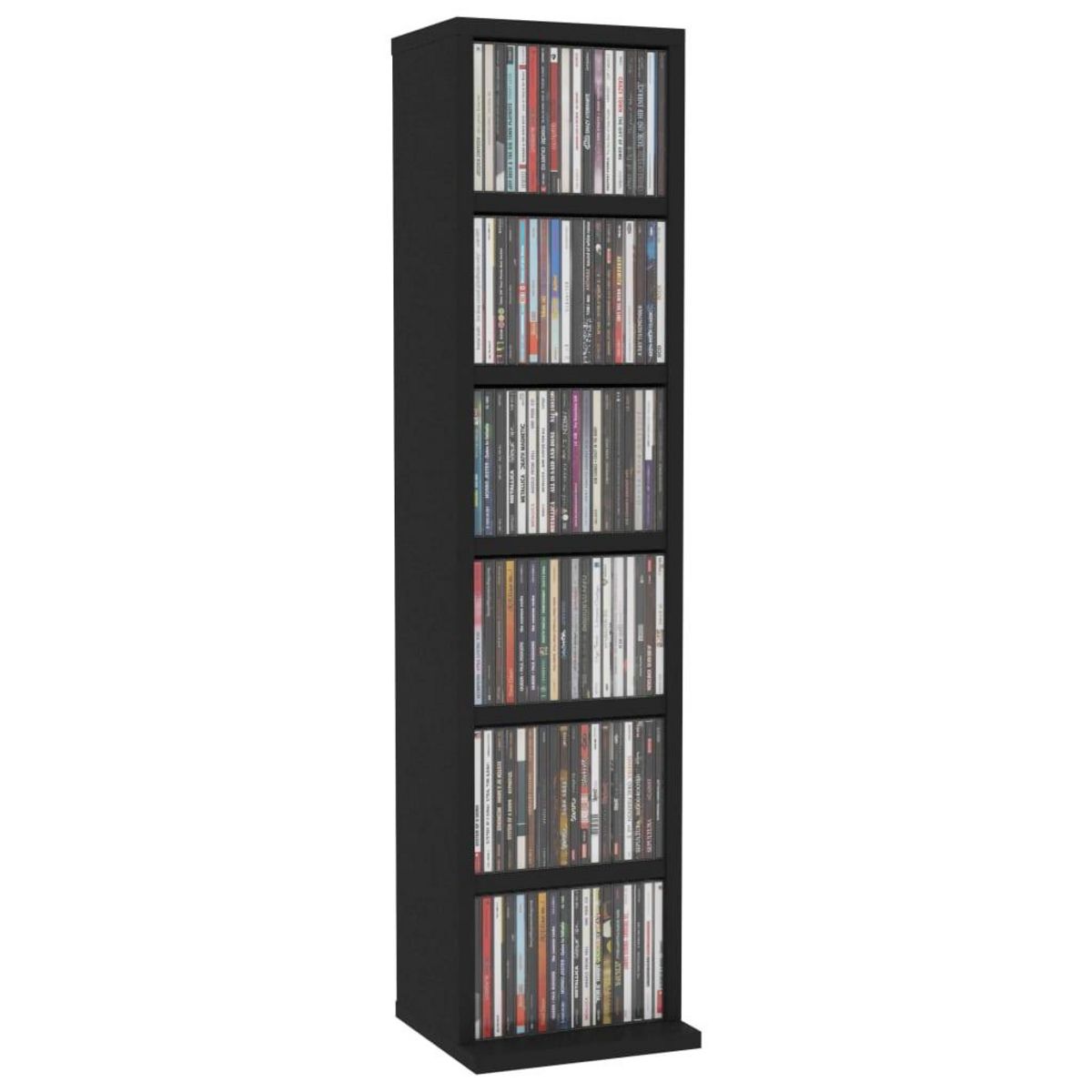 VIDAXL Armoire a CD Noir 21x20x88 cm Bois d'ingenierie