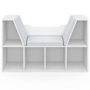 Voir la diapositive 3 : ID MARKET Bibliothèque banc OSCAR 6 cases avec coussins gris 102 cm blanc