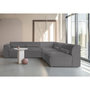 Voir la diapositive 3 : BEST MOBILIER Felix - canapé modulable d'angle droit 5 places en tissu texturé