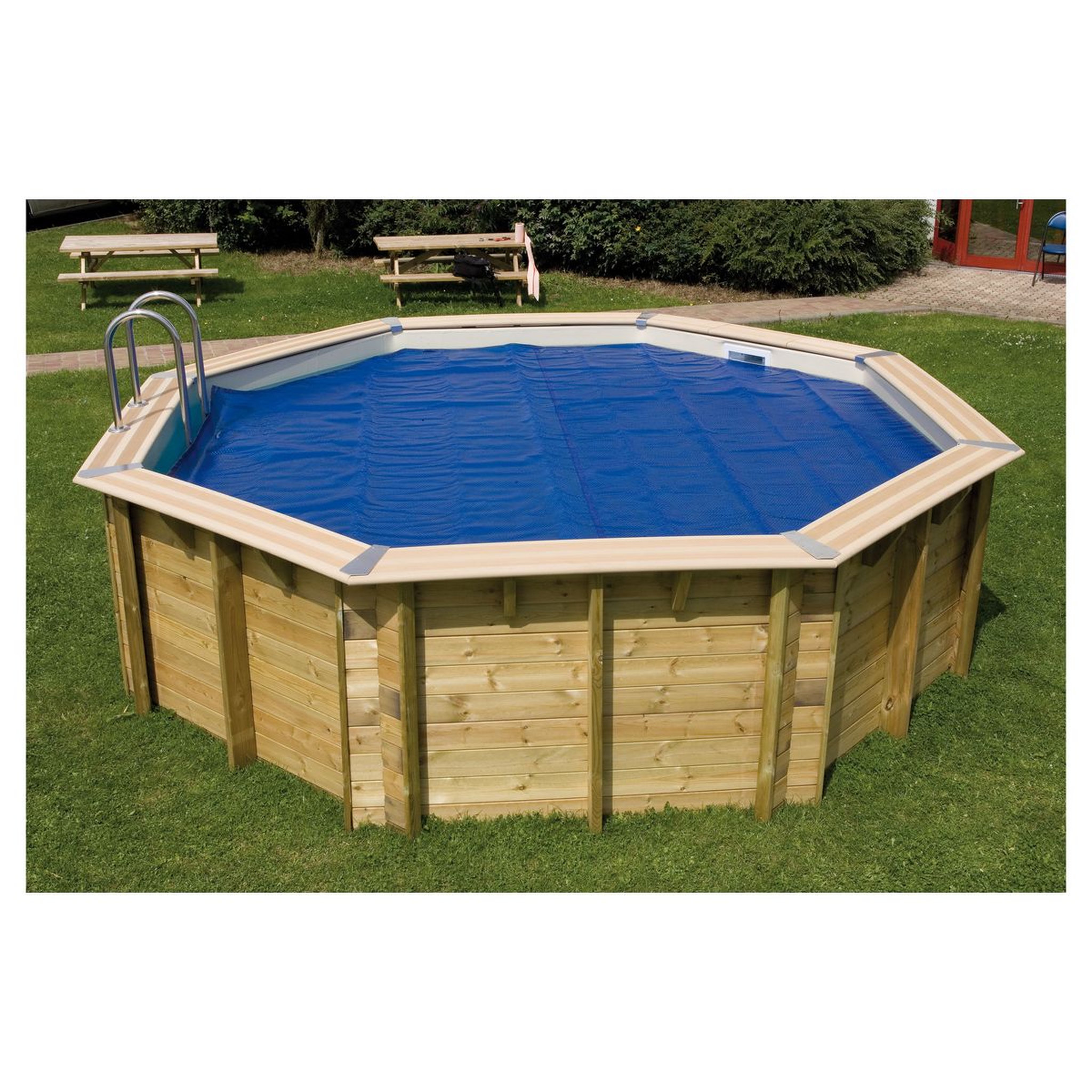 Voir la diapositive 2 : UBBINK Bâche à bulles bordée pour piscine - 400x610cm