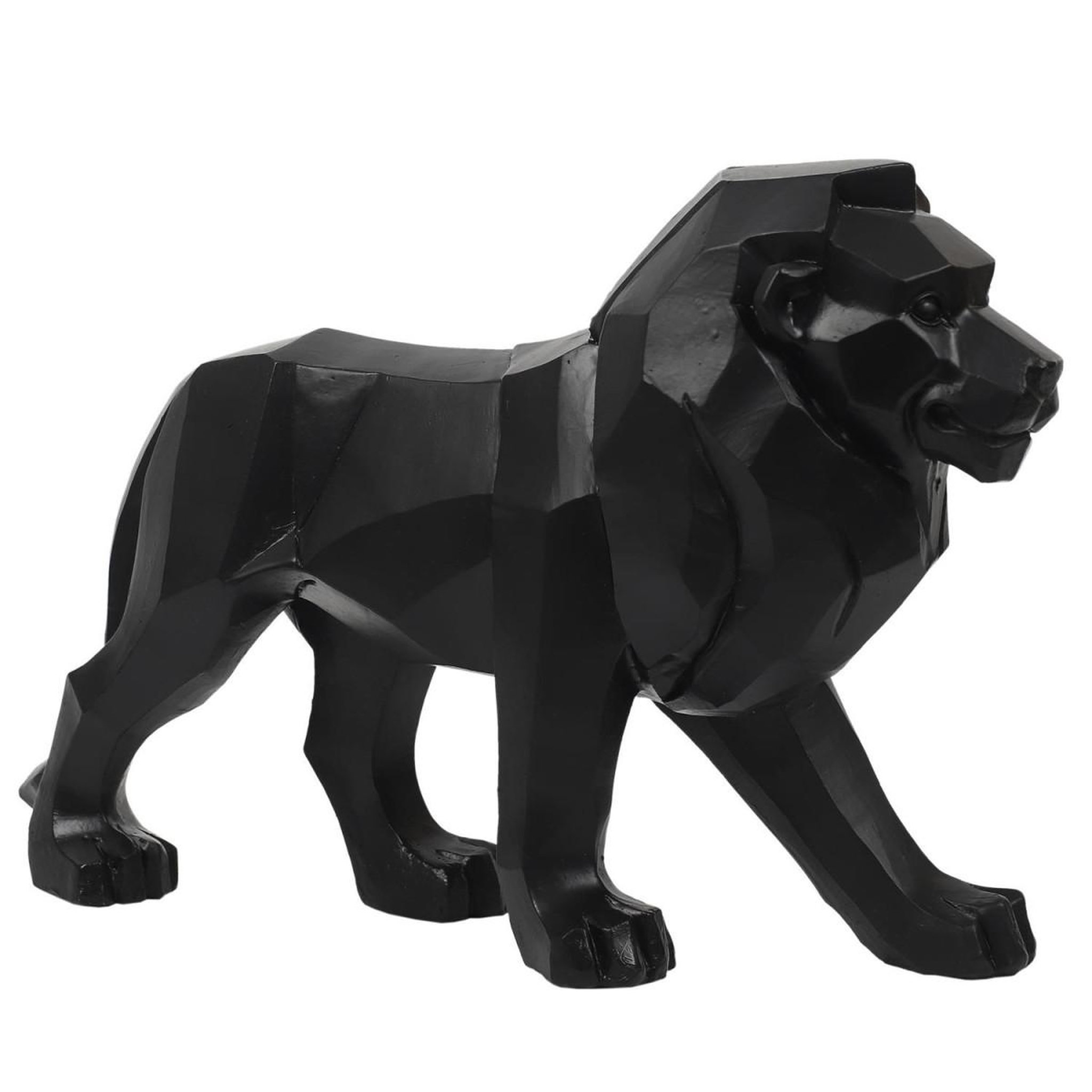 The Home Deco Factory Statuette déco  lion origami  33cm noir