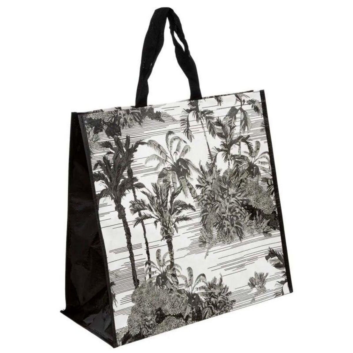 Sac Cabas de Shopping Palmiers 45cm Noir