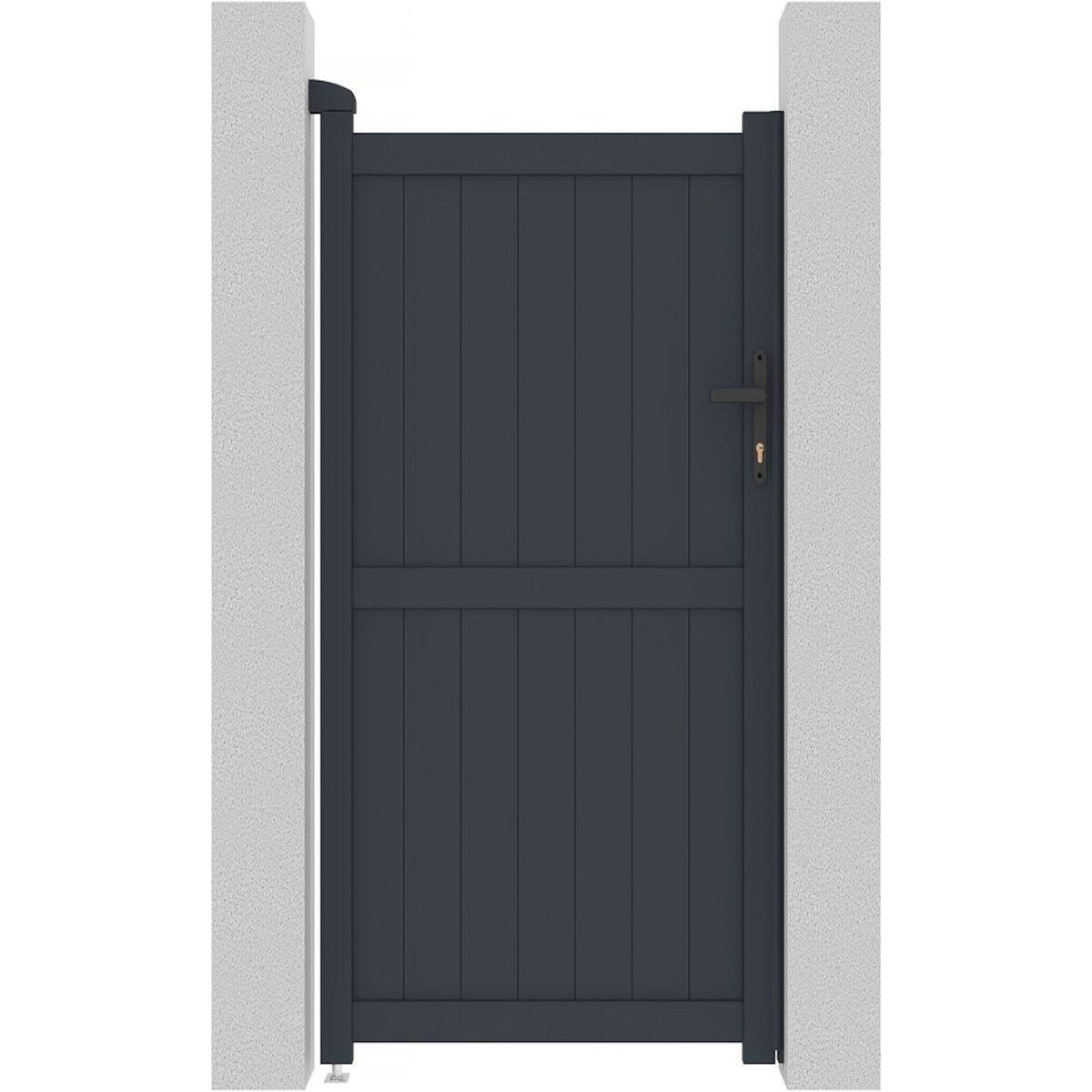 Habitat et Jardin Portillon aluminium  Maurice  - 101.2 x 155.9 cm - Gris