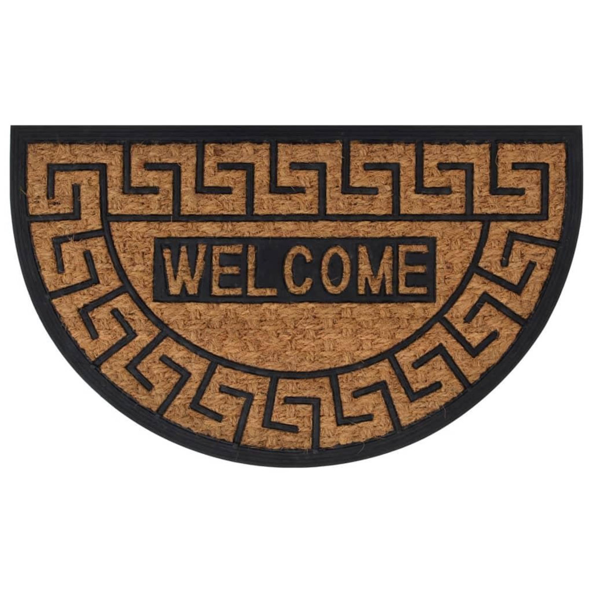 VIDAXL Tapis de porte demi-rond 45x75 cm caoutchouc et fibre de coco