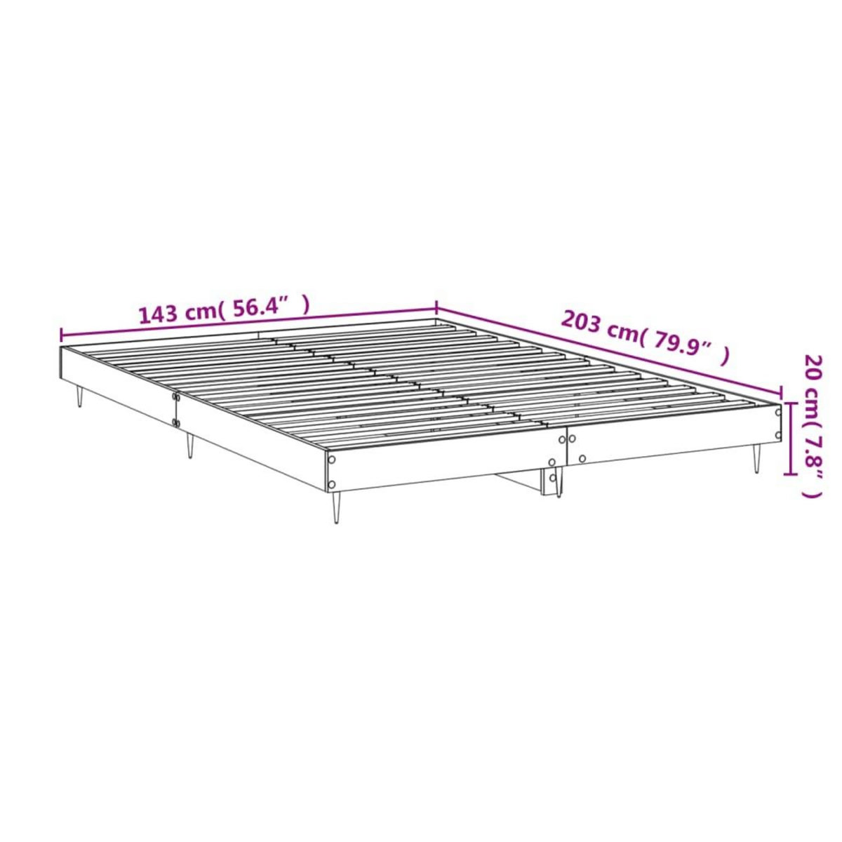 VIDAXL Cadre de lit sans matelas chene sonoma 140x200 cm