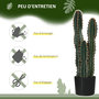 Voir la diapositive 6 : OUTSUNNY Cactus artificiel grand réalisme 3 pieds dim. Ø 17 x 60H cm pot inclus vert