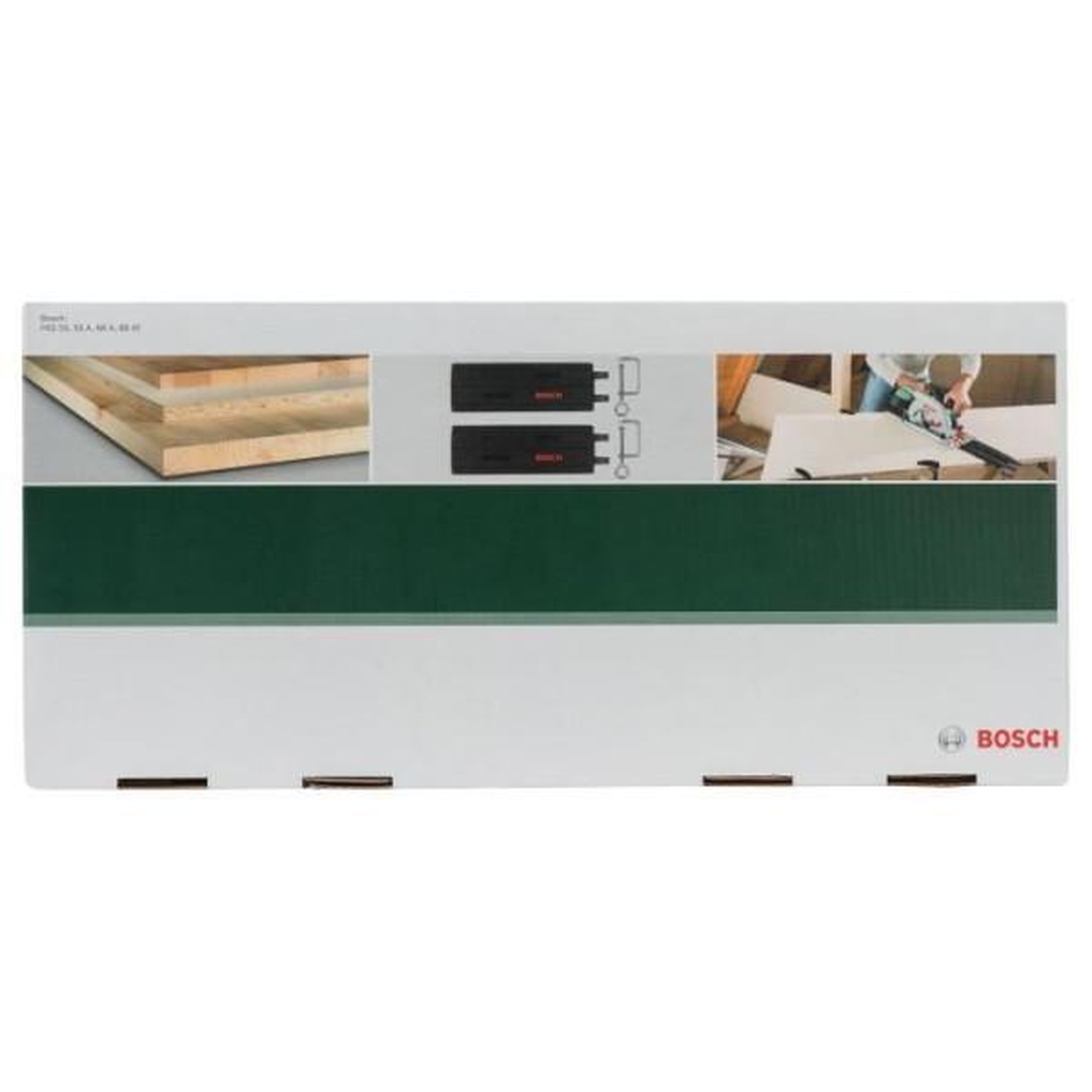 Voir la diapositive 2 : BOSCH Rail de guidage pour scies circulaires - bosch - pks 55 a / 66 a/af - 2 rails de 700 mm - plastique gris