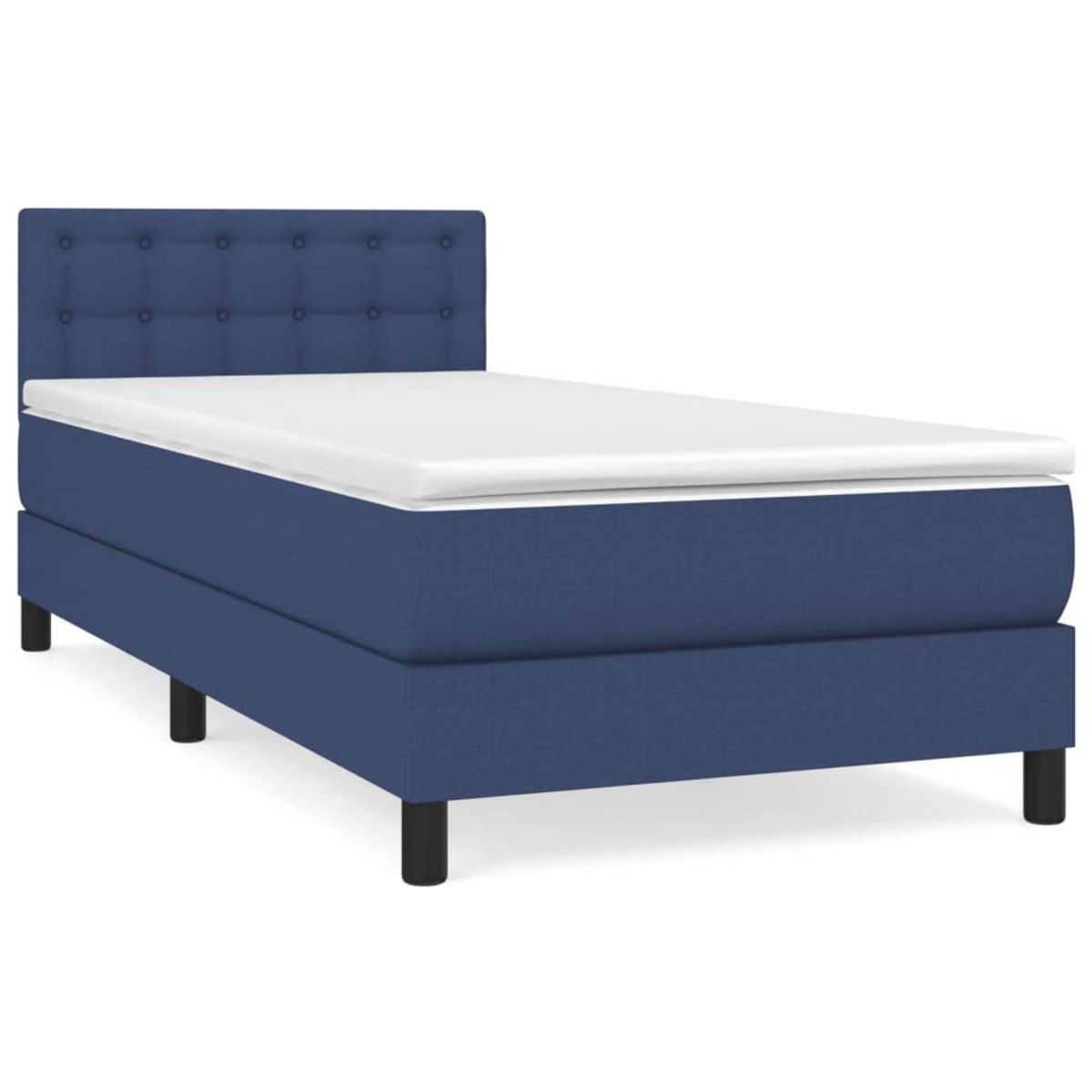 VIDAXL Sommier a lattes de lit avec matelas Bleu 80x200 cm Tissu