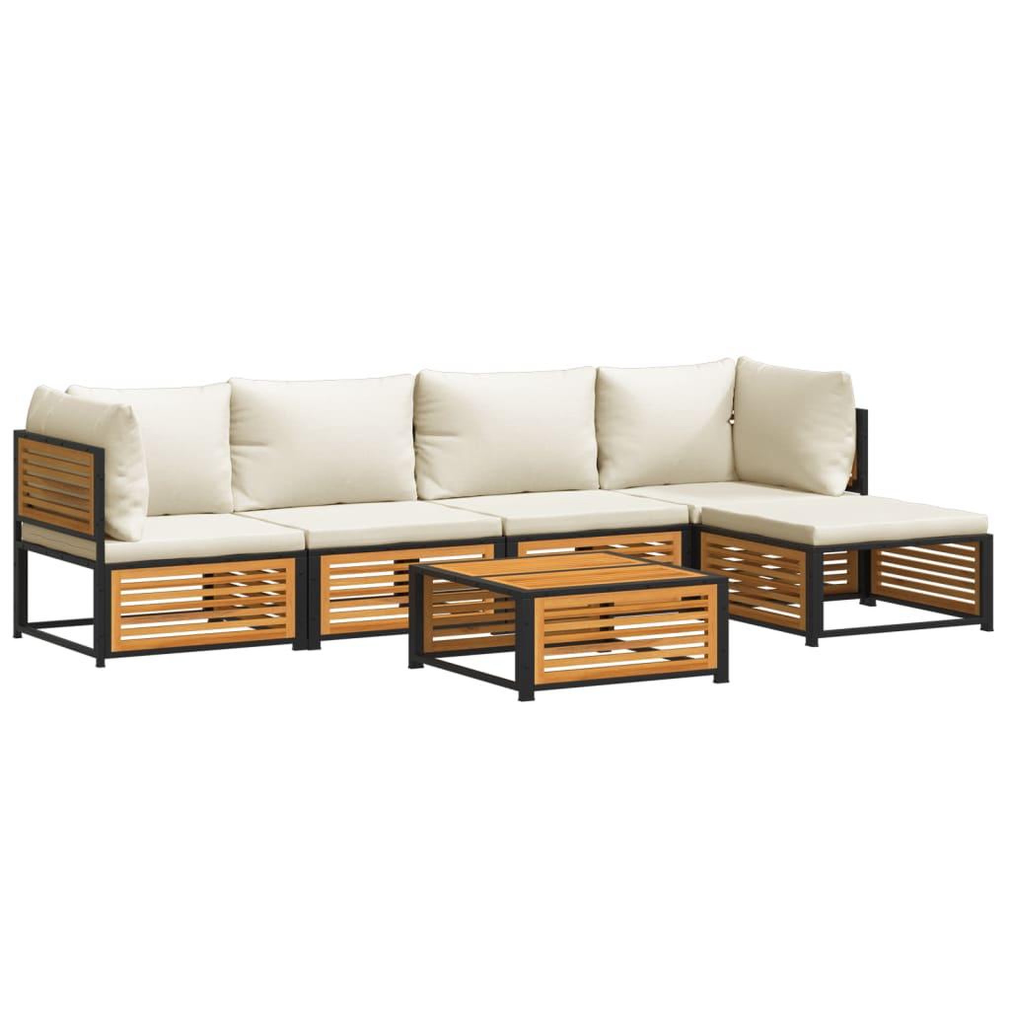 Voir la diapositive 2 : VIDAXL Salon de jardin avec coussins 6 pcs bois d'acacia solide