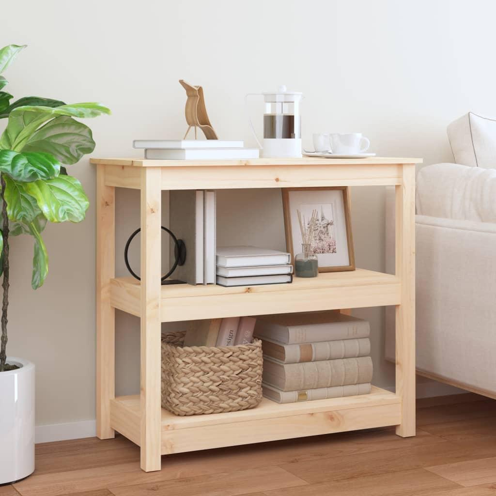 Voir la diapositive 2 : VIDAXL Table console 80x40x74 cm Bois massif de pin