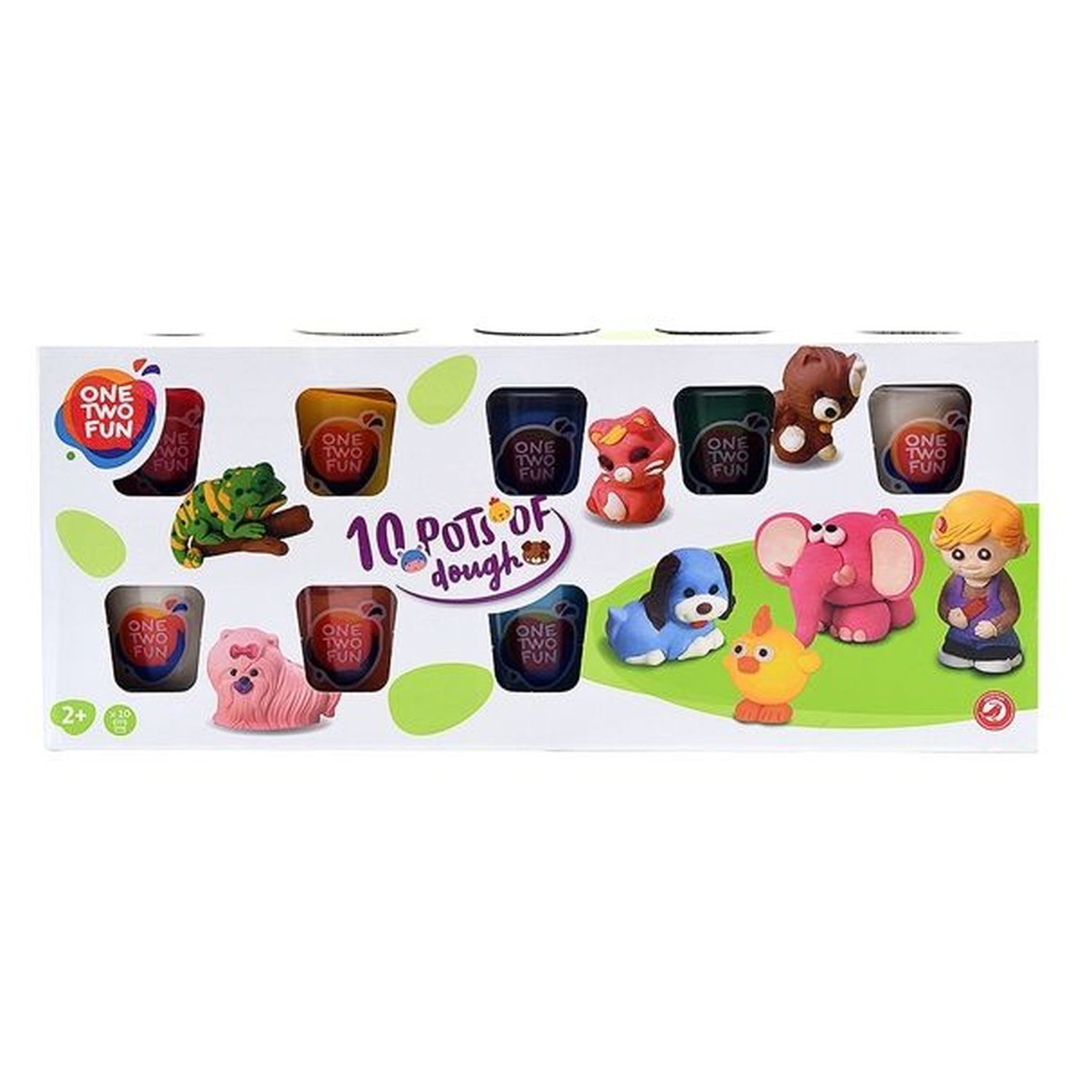 One Two Fun Lot 10 pots de pâte à modeler