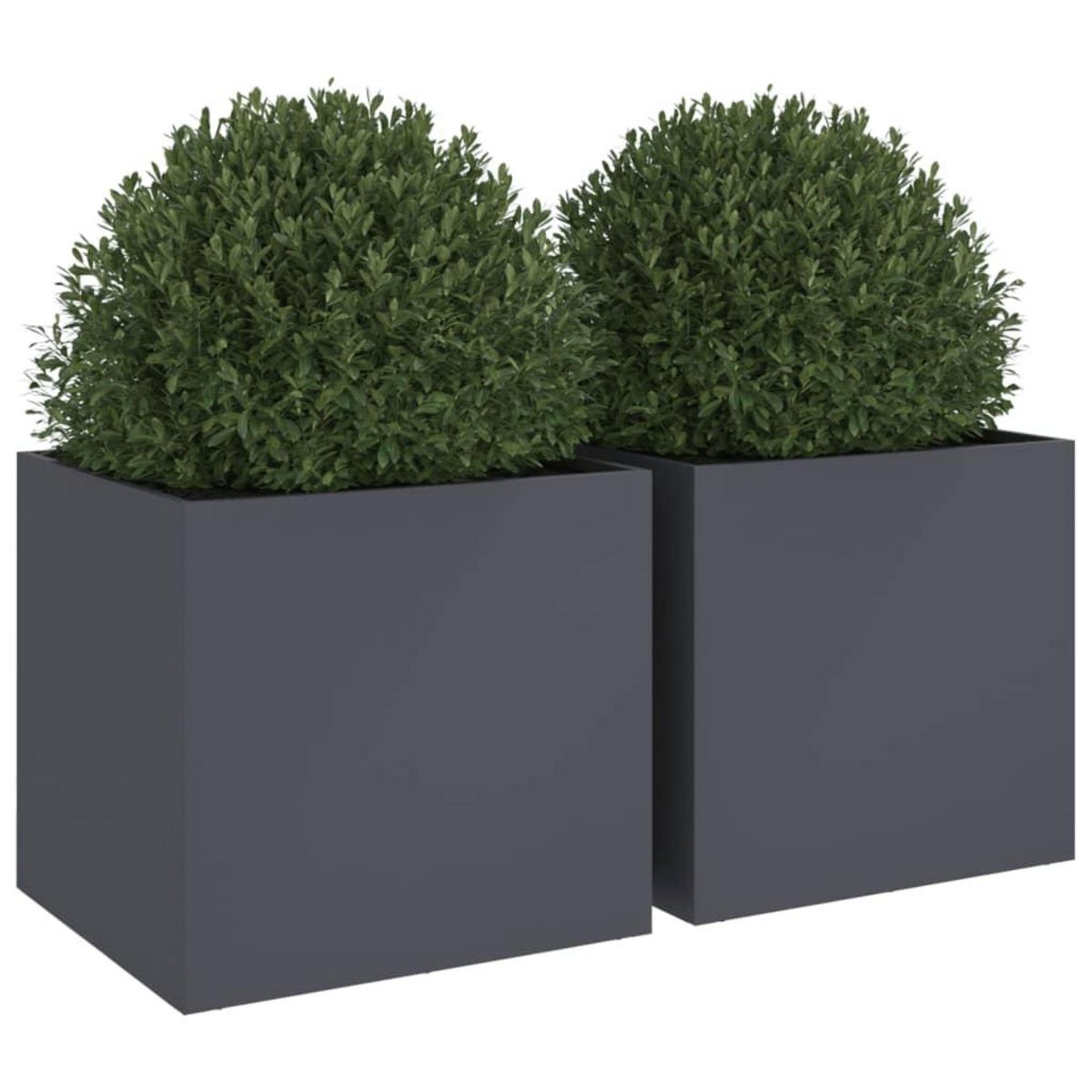VIDAXL Jardinieres 2 pcs anthracite 49x47x46 cm acier