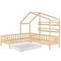 Voir la diapositive 1 : MERAX Lit cabane enfant 90x200(70x140)cm pin coloris naturel
