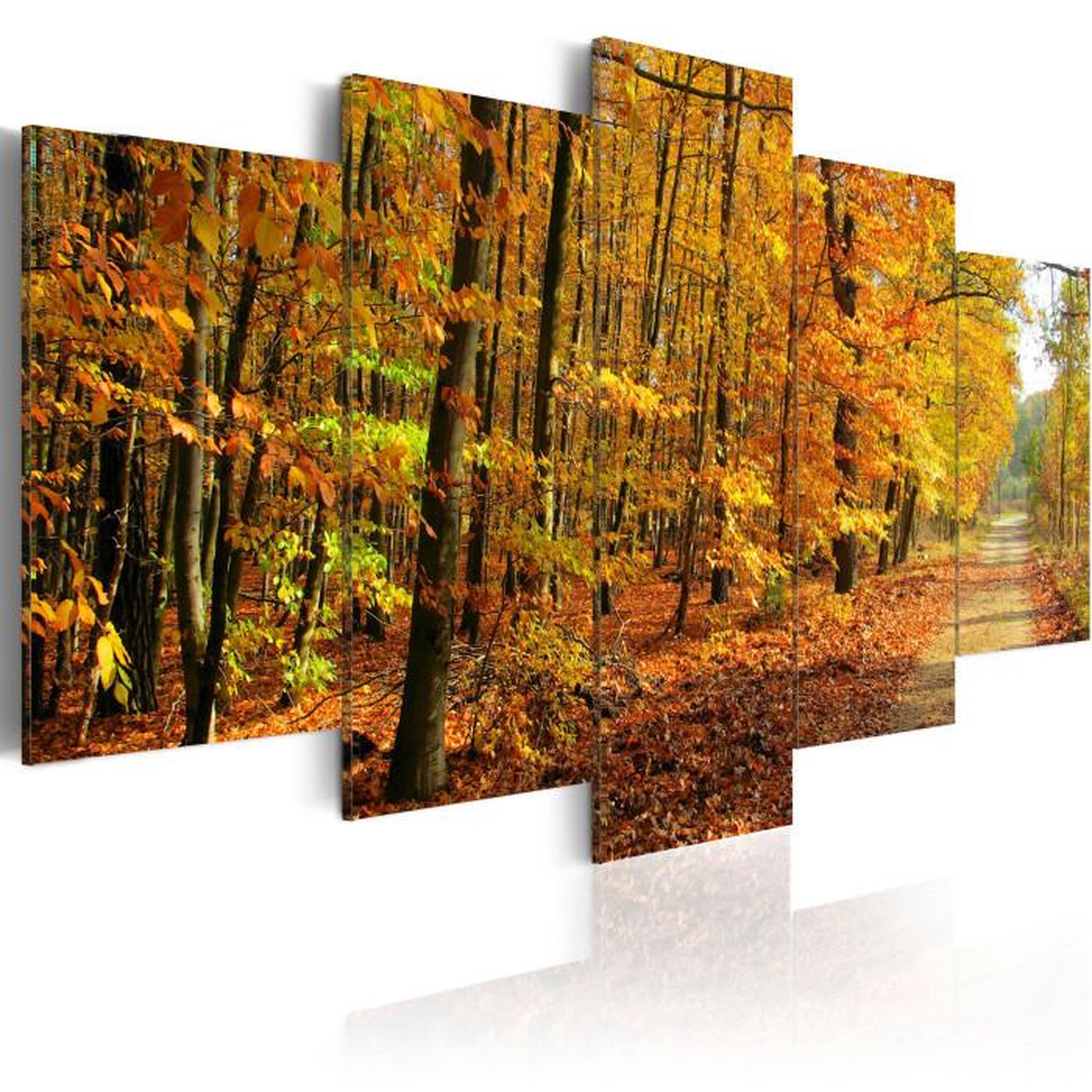 Paris Prix Tableau Imprimé  Voie Parmi Les Feuilles Collorées. Coloris disponibles : Multicolore