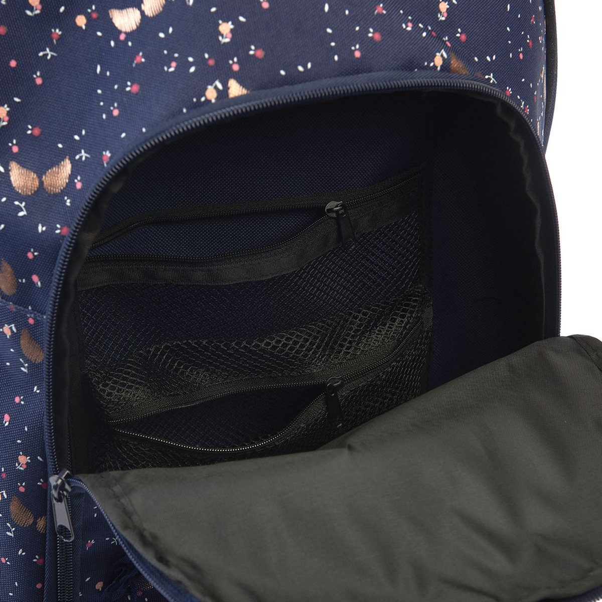 KARL MARC JOHN Sac à dos 2 compartiments bleu paillettes ailes 