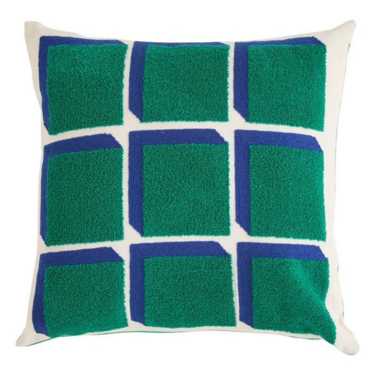 ATMOSPHERA Coussin Déco Brodé  Flow  45x45cm Vert