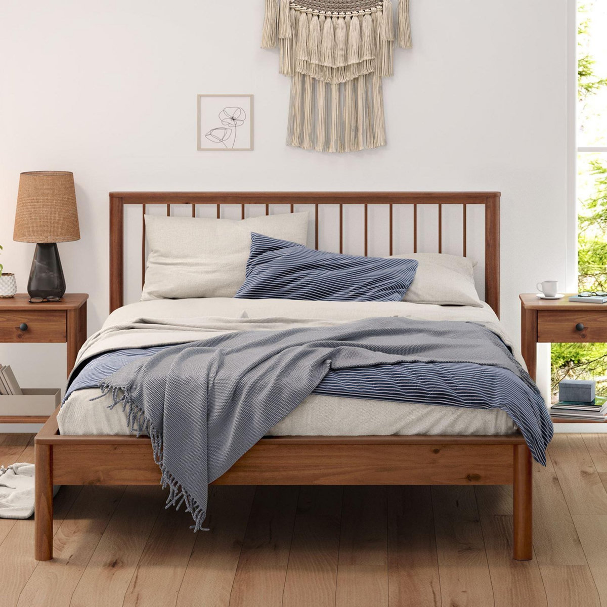 IDIMEX Lit 140 x 200 avec sommier APOANA en bois massif