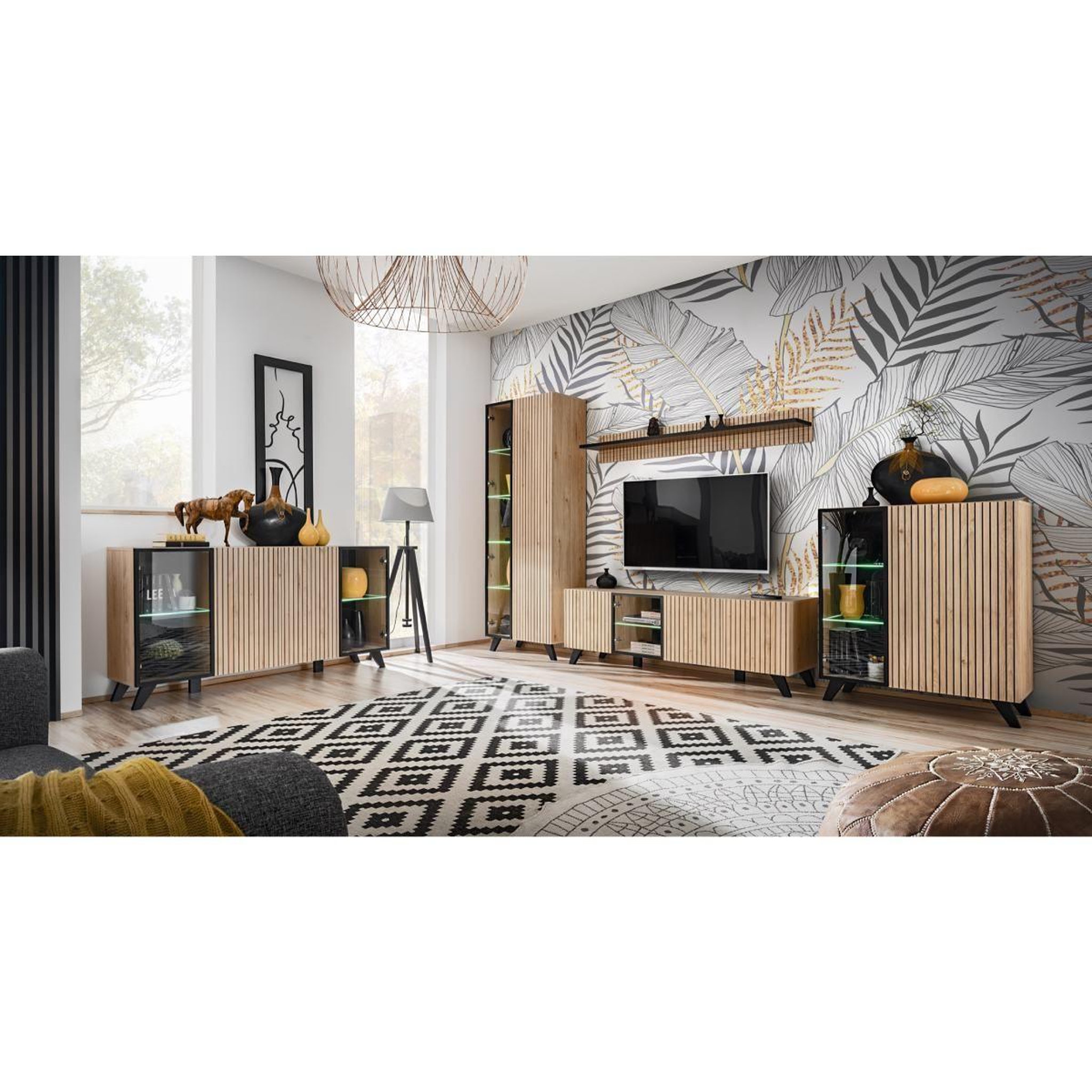 Voir la diapositive 6 : Paris Prix Meuble tv  design  liam  160cm naturel & noir