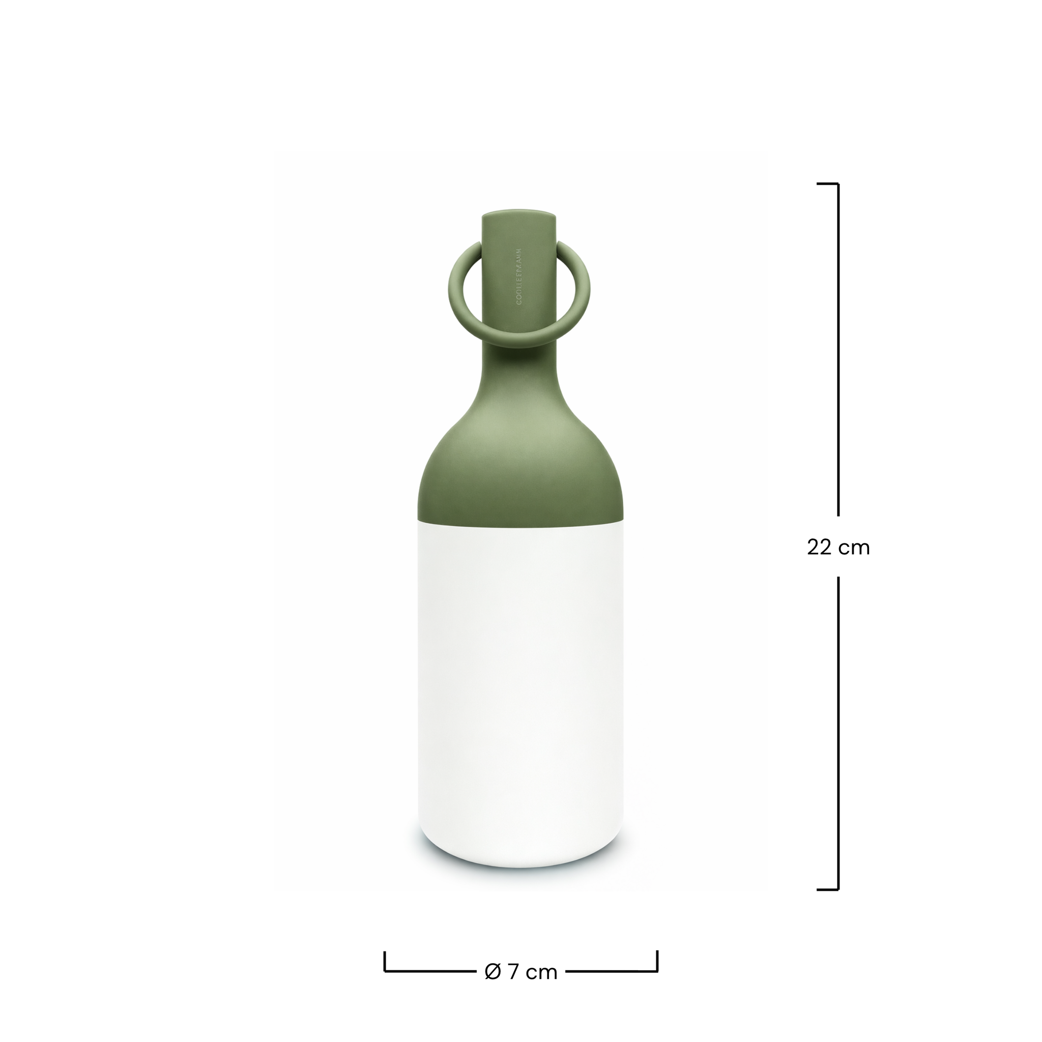 Voir la diapositive 4 : MAISON PAVANE Petite lampe nomade en plastique vert olive-Elo