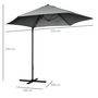 Voir la diapositive 3 : OUTSUNNY Parasol déporté octogonal inclinable pivotant Ø 256 cm acier polyester gris anthracite