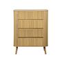 Voir la diapositive 4 : SWEEEK Commode 4 tiroirs. décor strié naturel. L 80x P 45  H 100cm