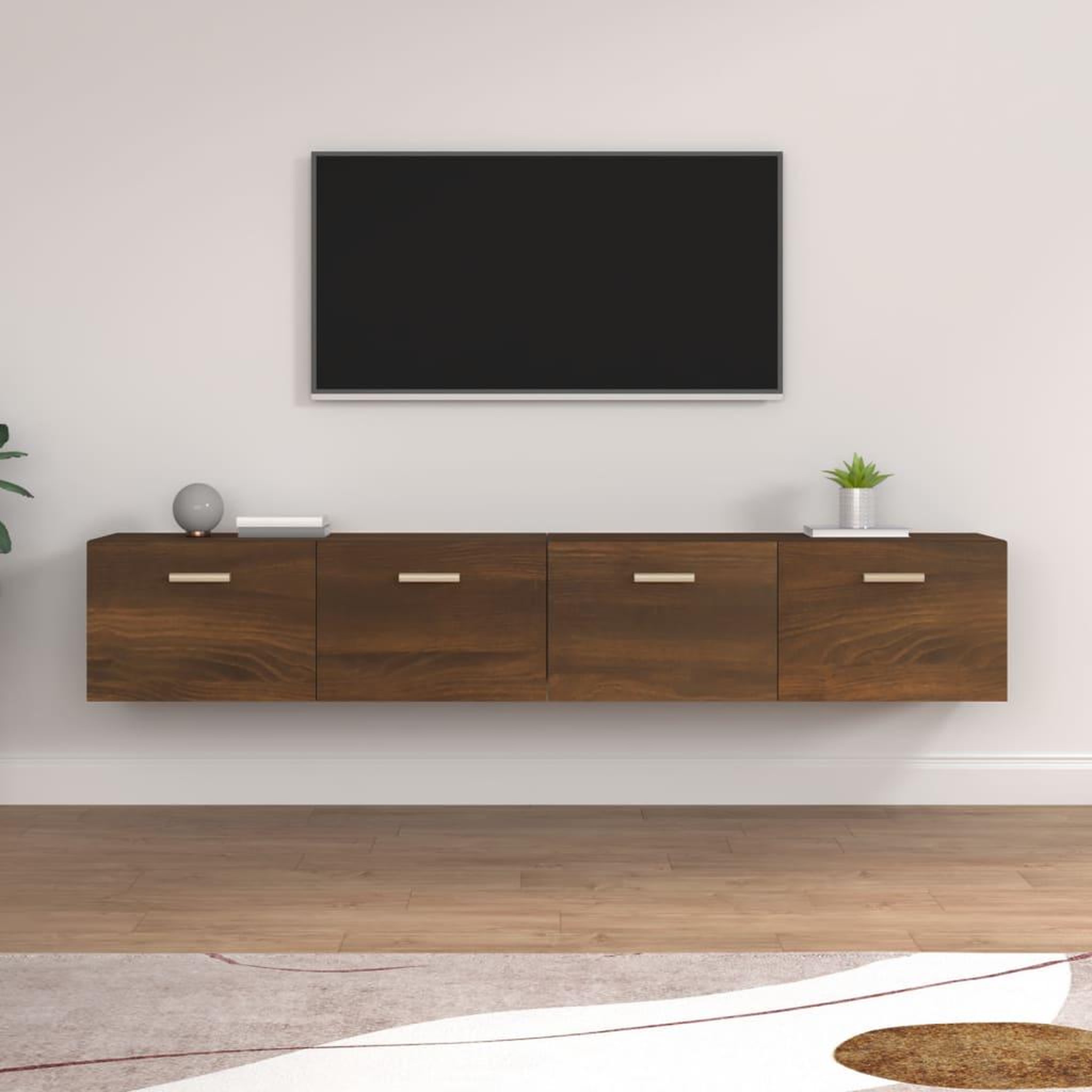 Voir la diapositive 1 : VIDAXL Armoires murales 2 pcs Chene marron 100x36,5x35 cm