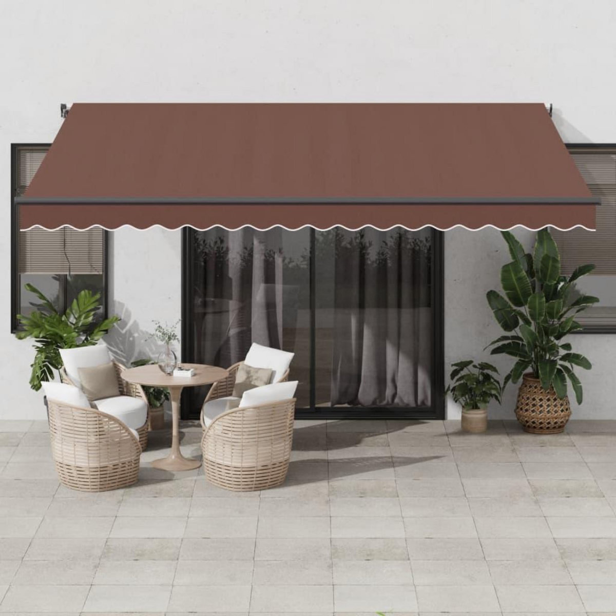 VIDAXL Auvent manuel retractable marron 450x350 cm