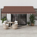 VIDAXL Auvent manuel retractable marron 450x350 cm