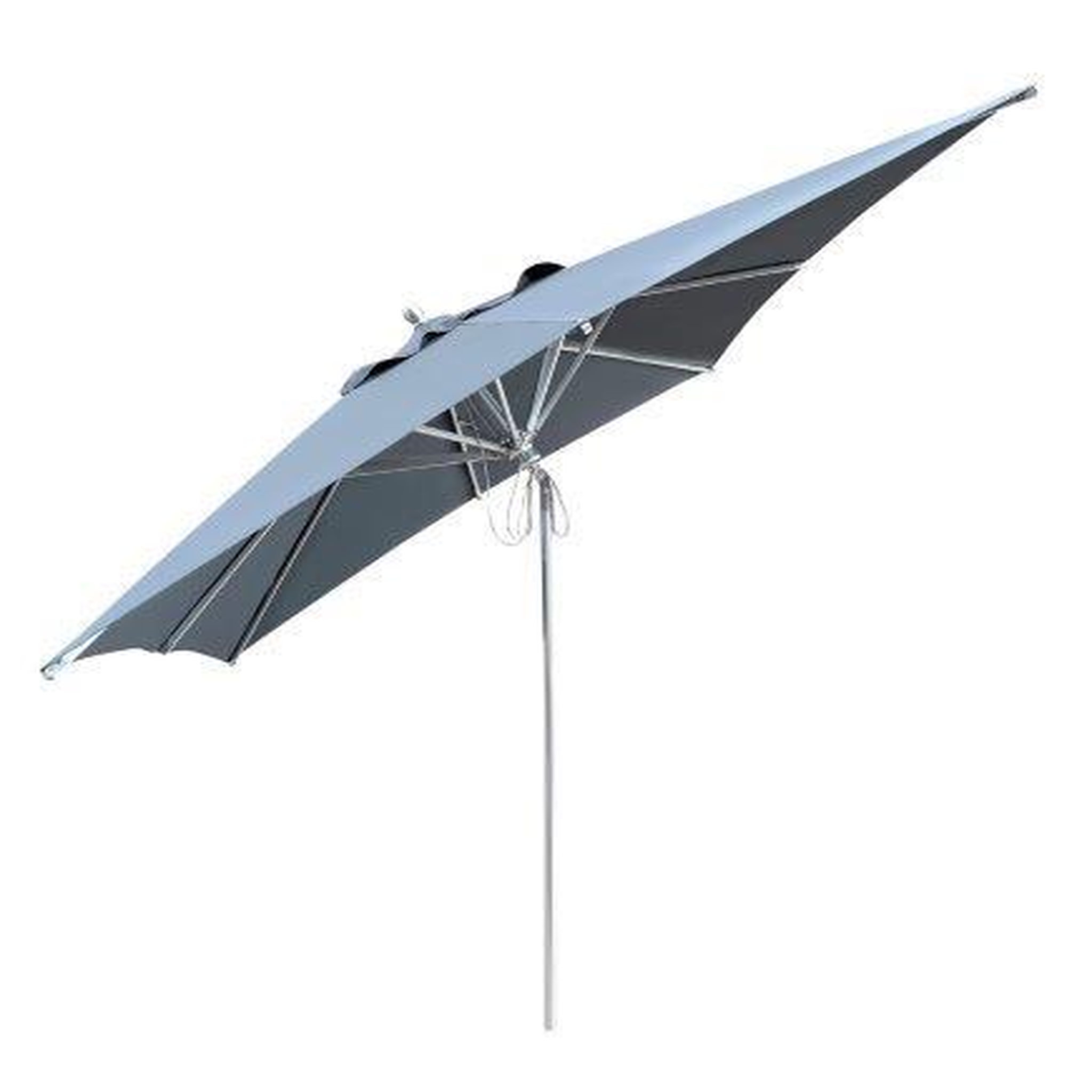 Proloisirs Parasol en aluminium mat central à 8 baleines - 3 x 3 m - inox/grey