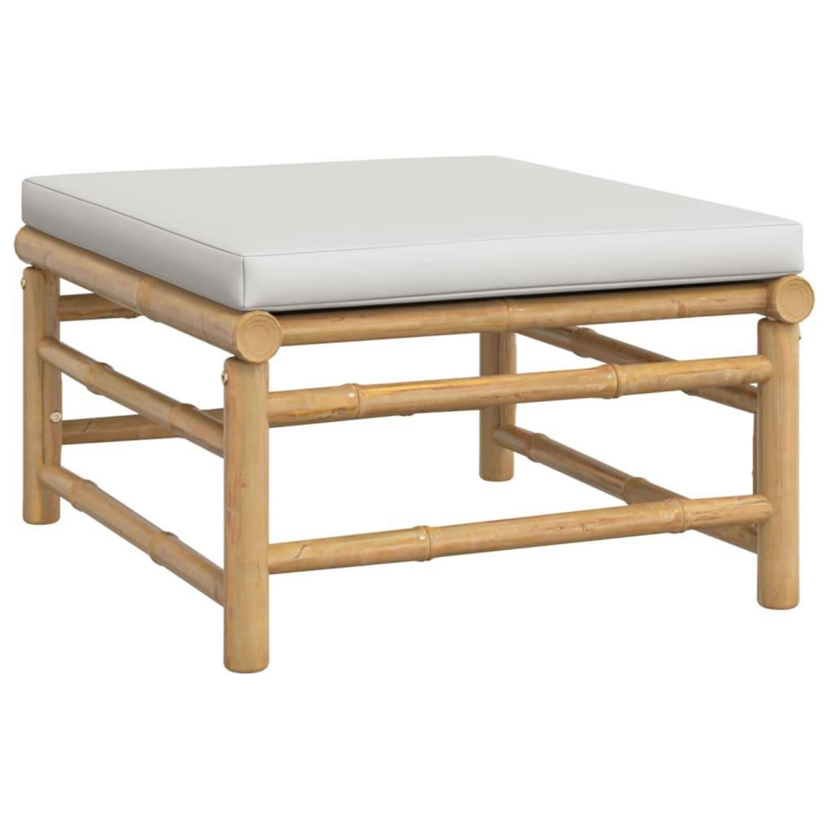 VIDAXL Repose-pieds de jardin avec coussin gris clair bambou