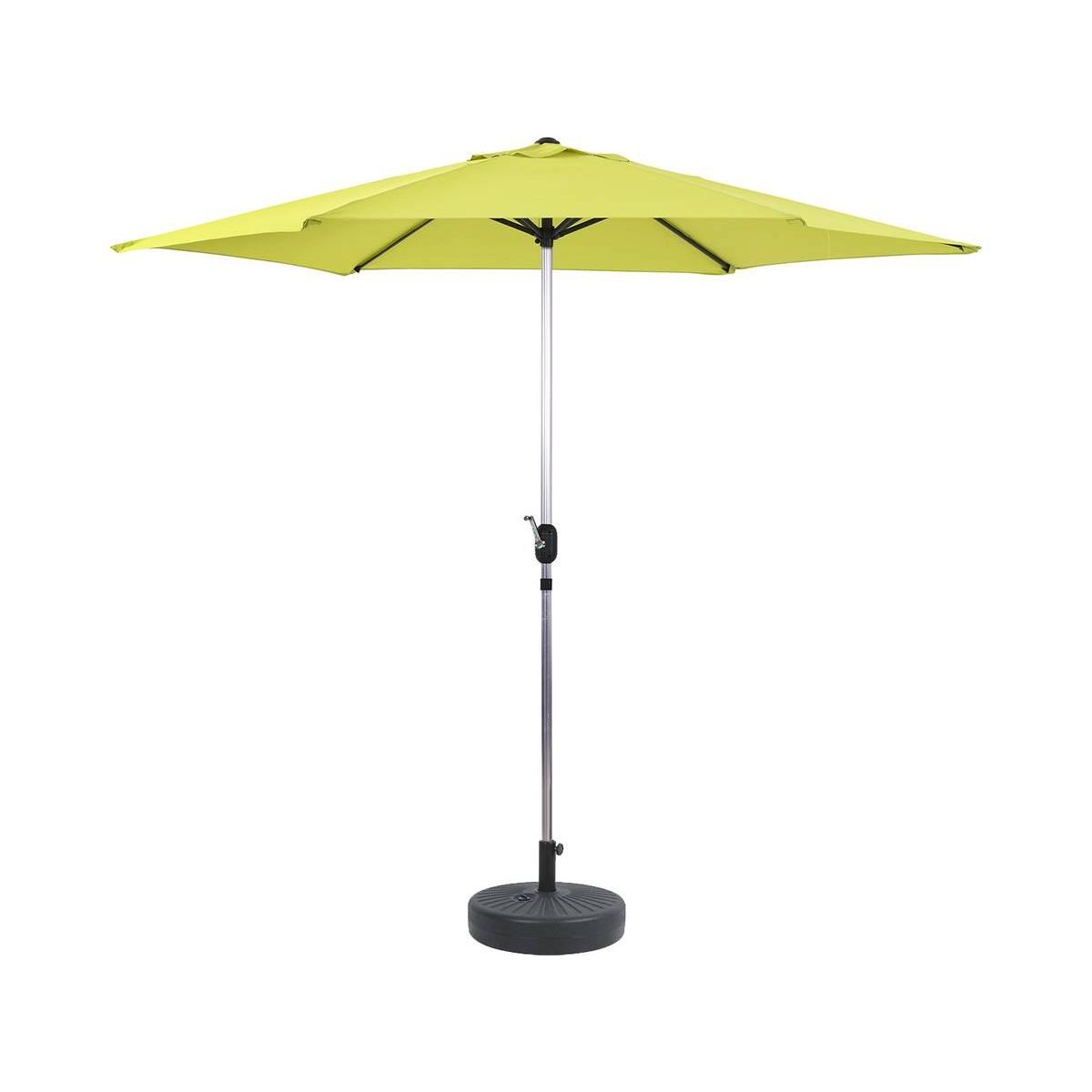 Habitat et Jardin Parasol jardin droit Alu  Sol  - Rond - Ø 3m - Vert - Avec pied à lester