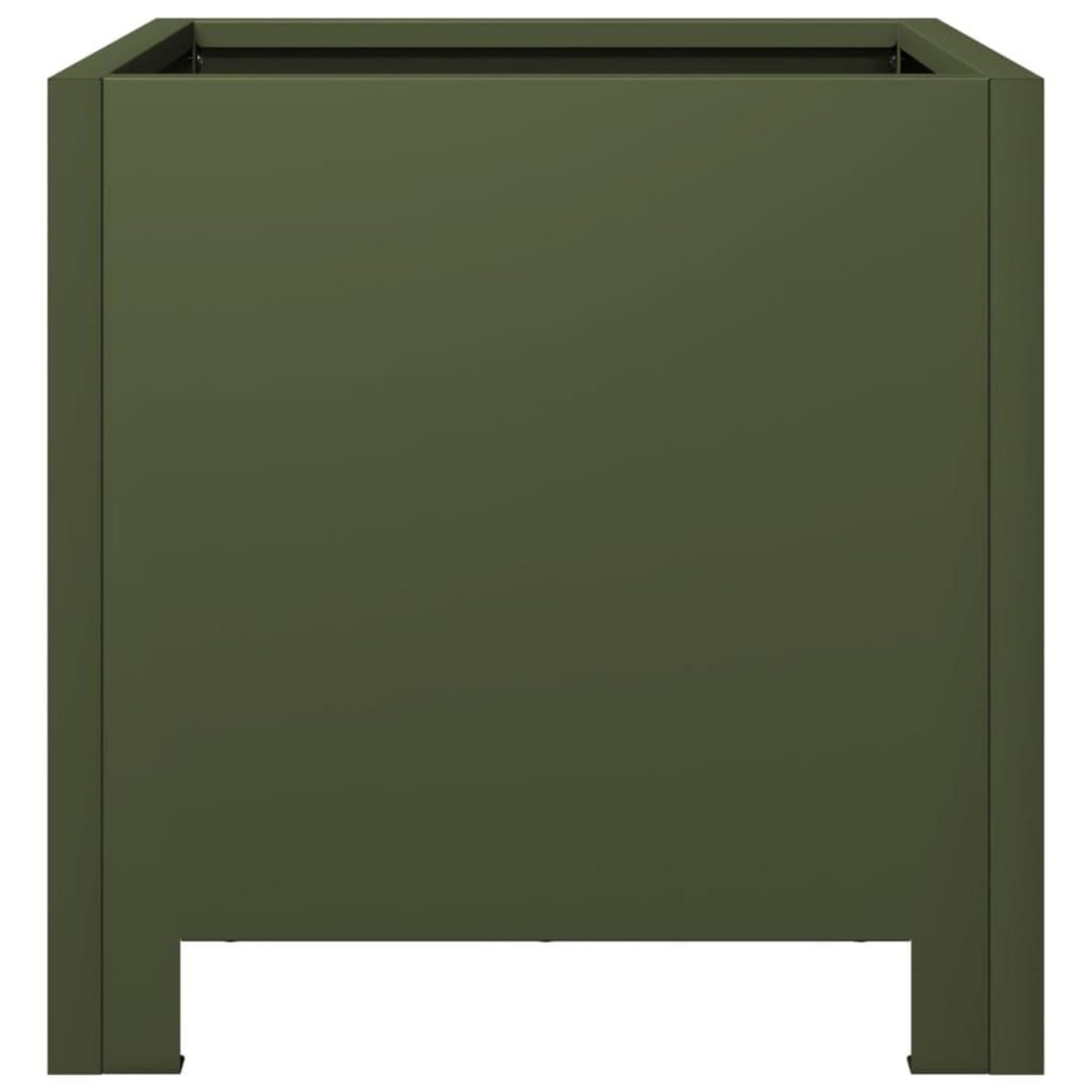 VIDAXL Jardiniere vert olive 30x30x30 cm acier
