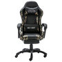 Voir la diapositive 2 : VIDAXL Fauteuil de jeux video repose-pied Noir/camouflage Similicuir