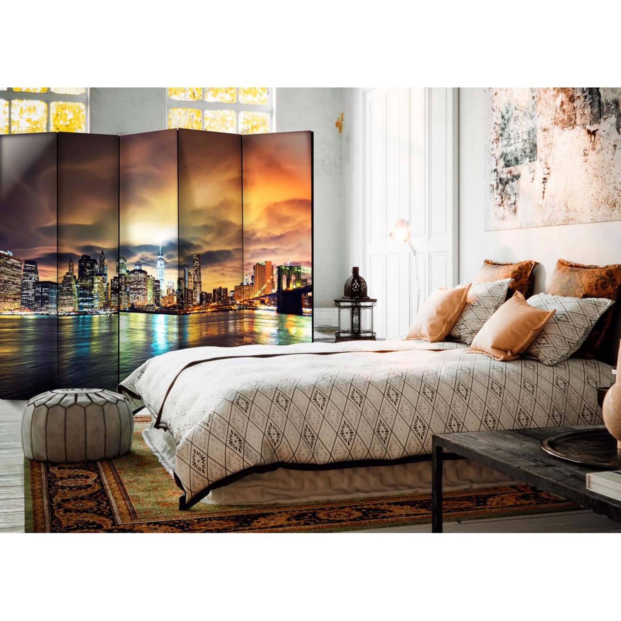 Voir la diapositive 2 : Paris Prix Paravent 5 volets  new york sky  172x225cm