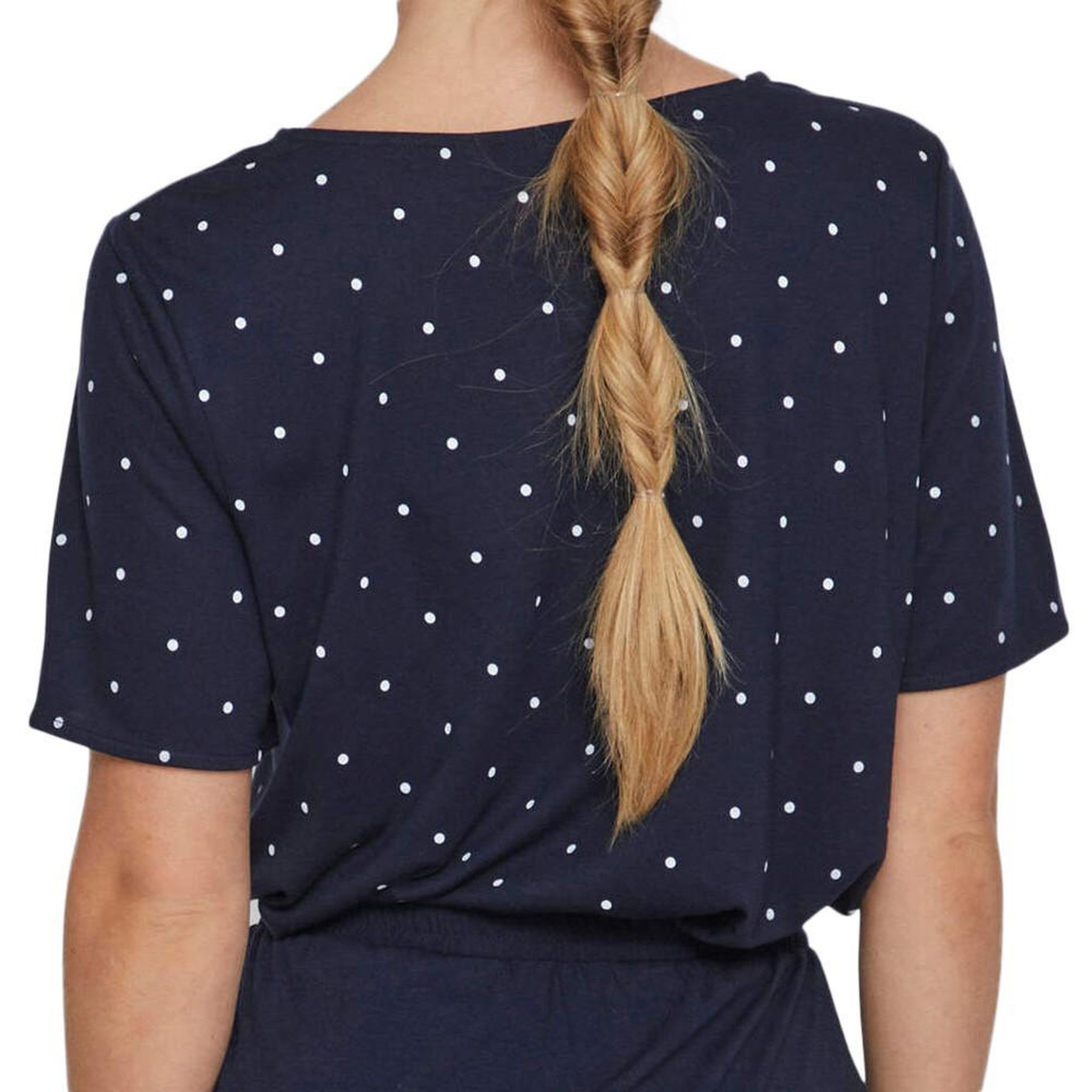 Voir la diapositive 2 : Vila T-shirt Marine à pois Femme Vila Mooney
