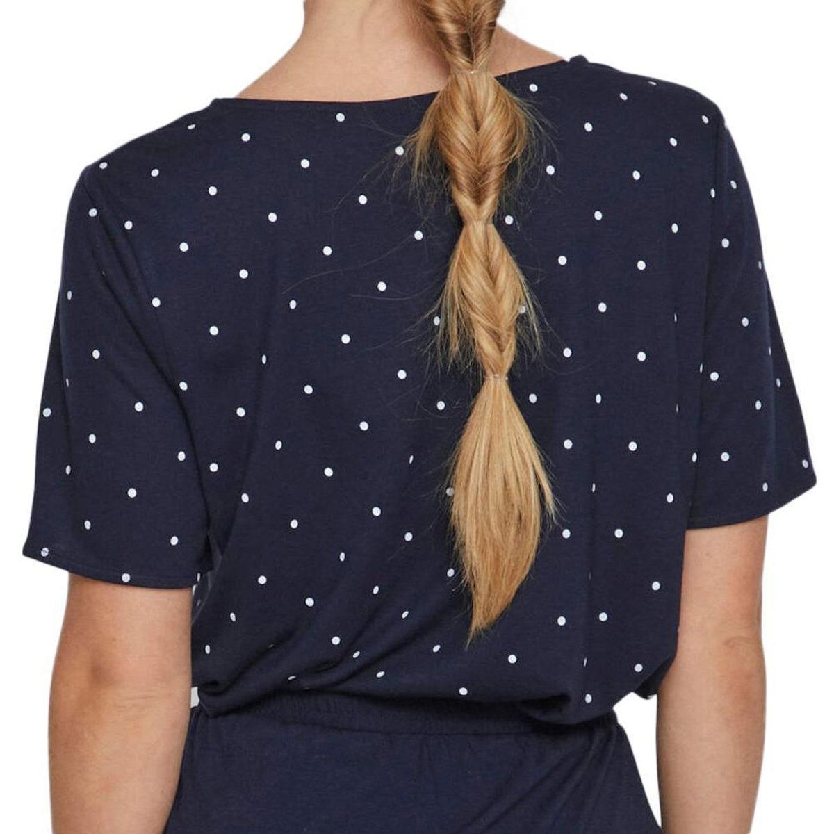 Vila T-shirt Marine à pois Femme Vila Mooney